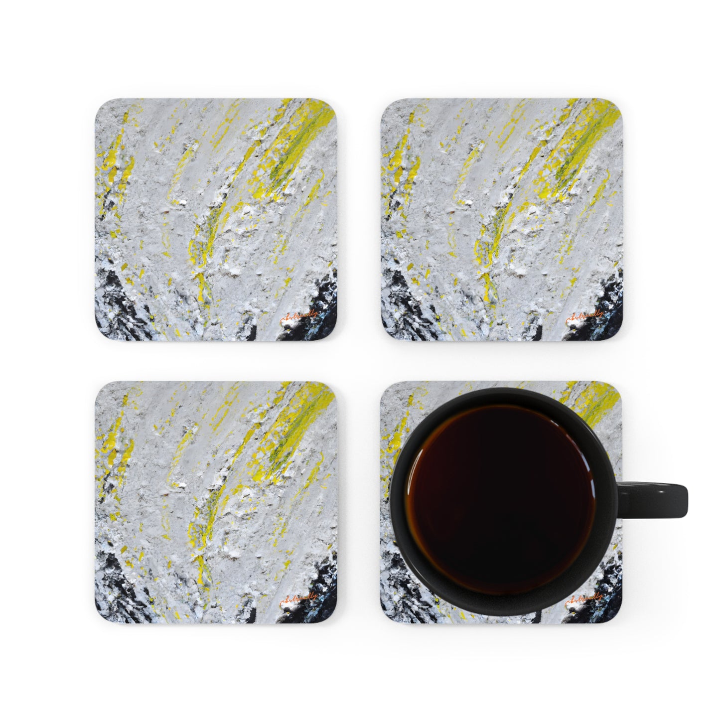 Stellar Sulfide Nitrate - Carbon, Abstractly - Corkwood Coaster Set of 4