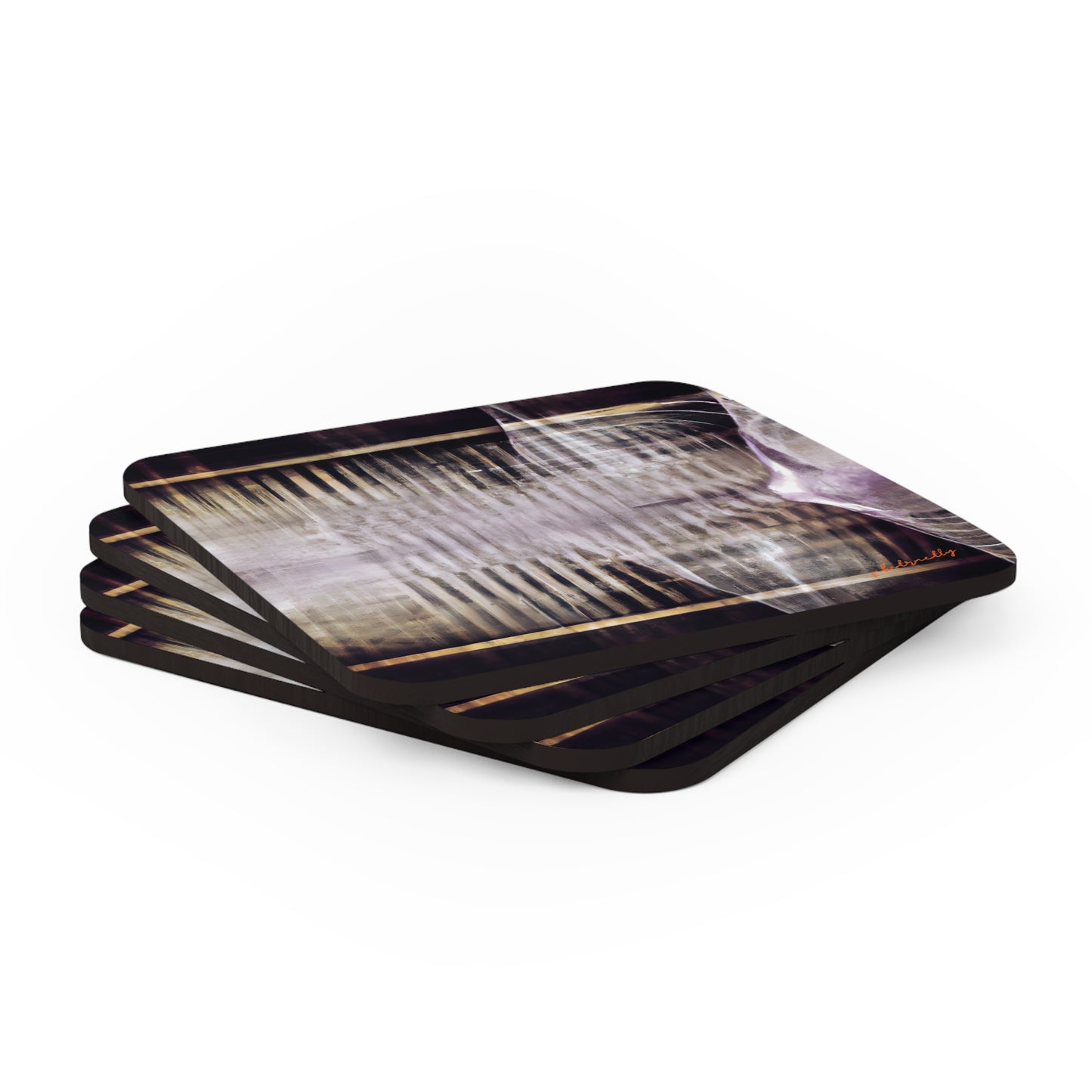 Arthur Hartmann - Friction Force, Abstractly - Corkwood Coaster Set of 4