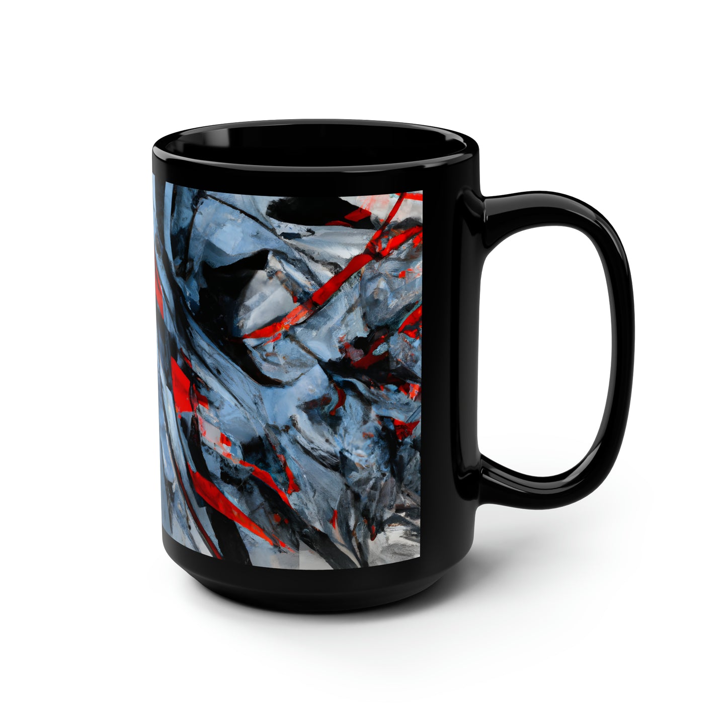 Elizabeth Rutherford - Applied Force, Abstractly - Black Ceramic Mug 15oz