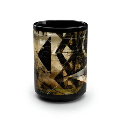 Amelia Barrington - Applied Force, Abstractly - Black Ceramic Mug 15oz