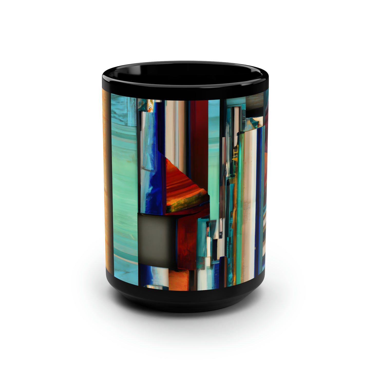 Alexandra Bouchard - Applied Force, Abstractly - Black Ceramic Mug 15oz