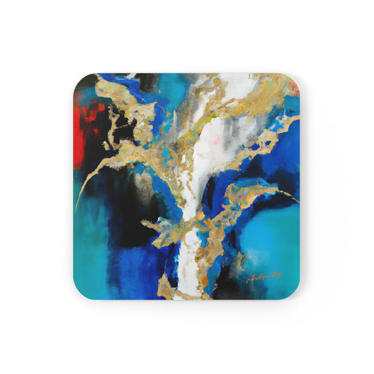 Solar Crystalonium - Hydrogen, Abstractly - Corkwood Coaster Set of 4