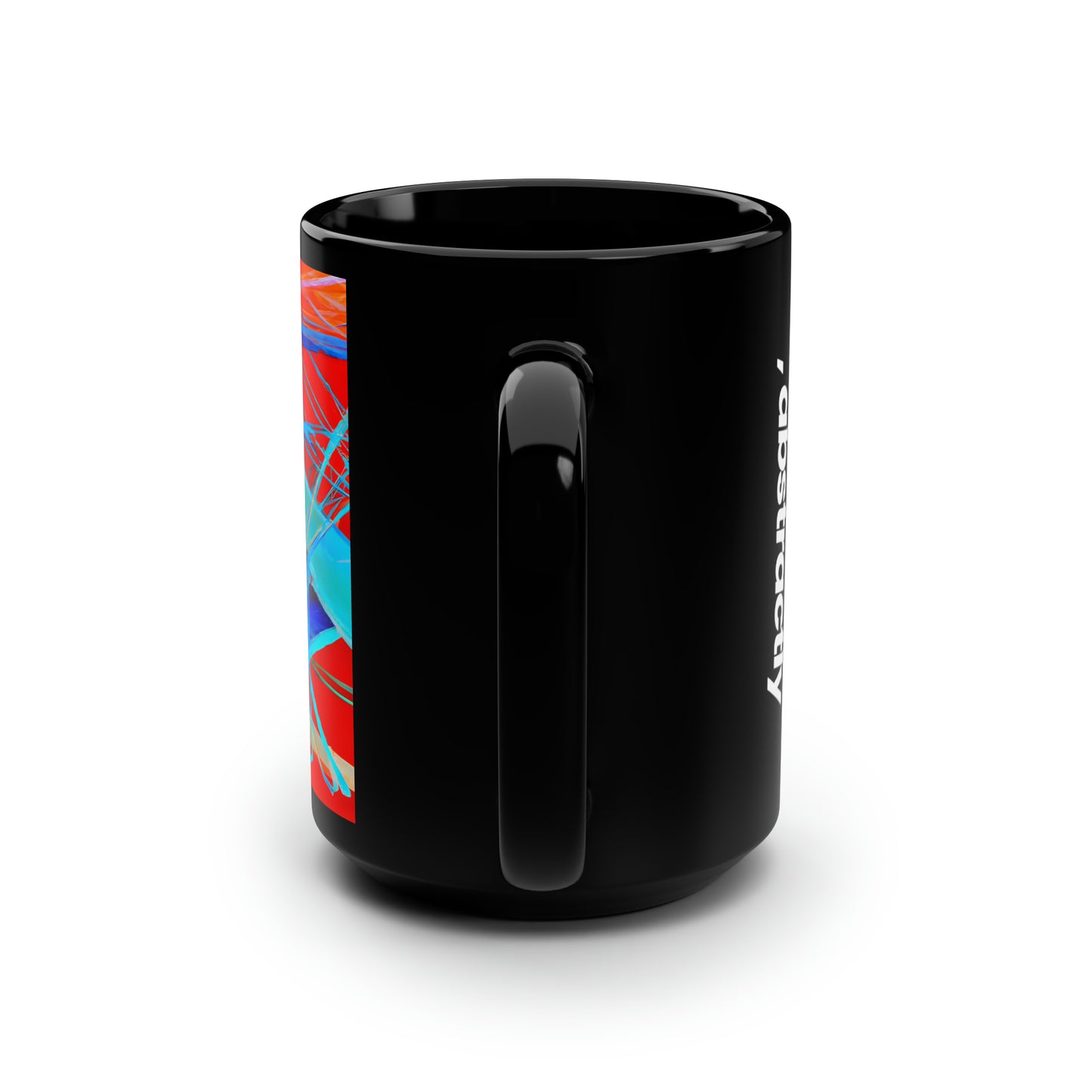 Darlene Roessler - Electric Force, Abstractly - Black Ceramic Mug 15oz