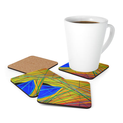 Gerald Michelson - Electric Force, Abstractly - Corkwood Coaster Set of 4