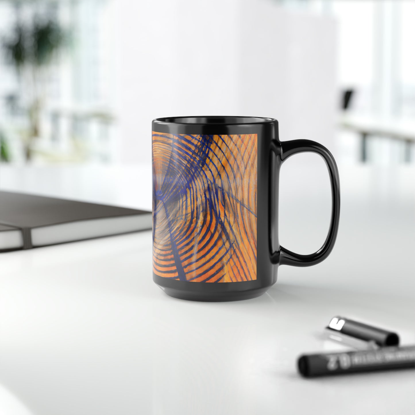 Carolyn Bennett - Spring Force, Abstractly - Black Ceramic Mug 15oz