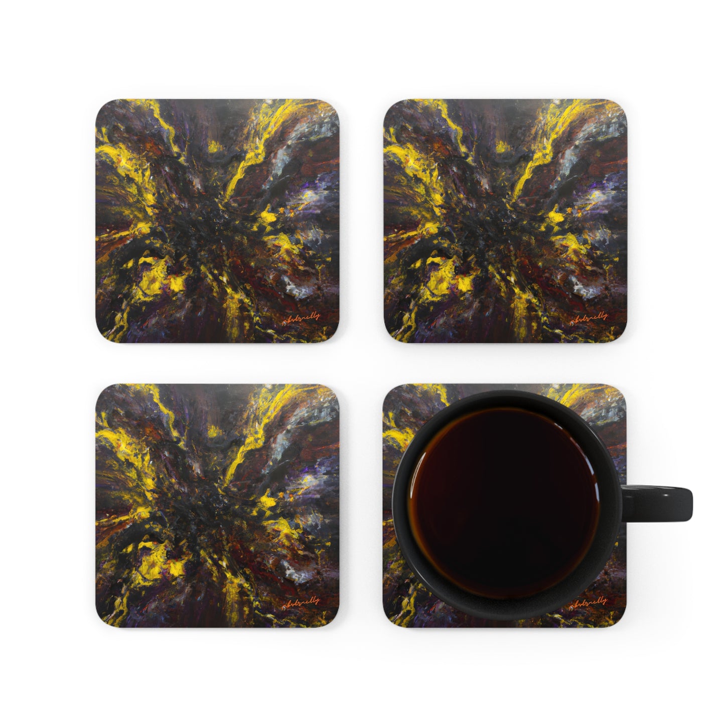 Lebeau Plasmaite - Chemistry, Abstractly - Corkwood Coaster Set of 4