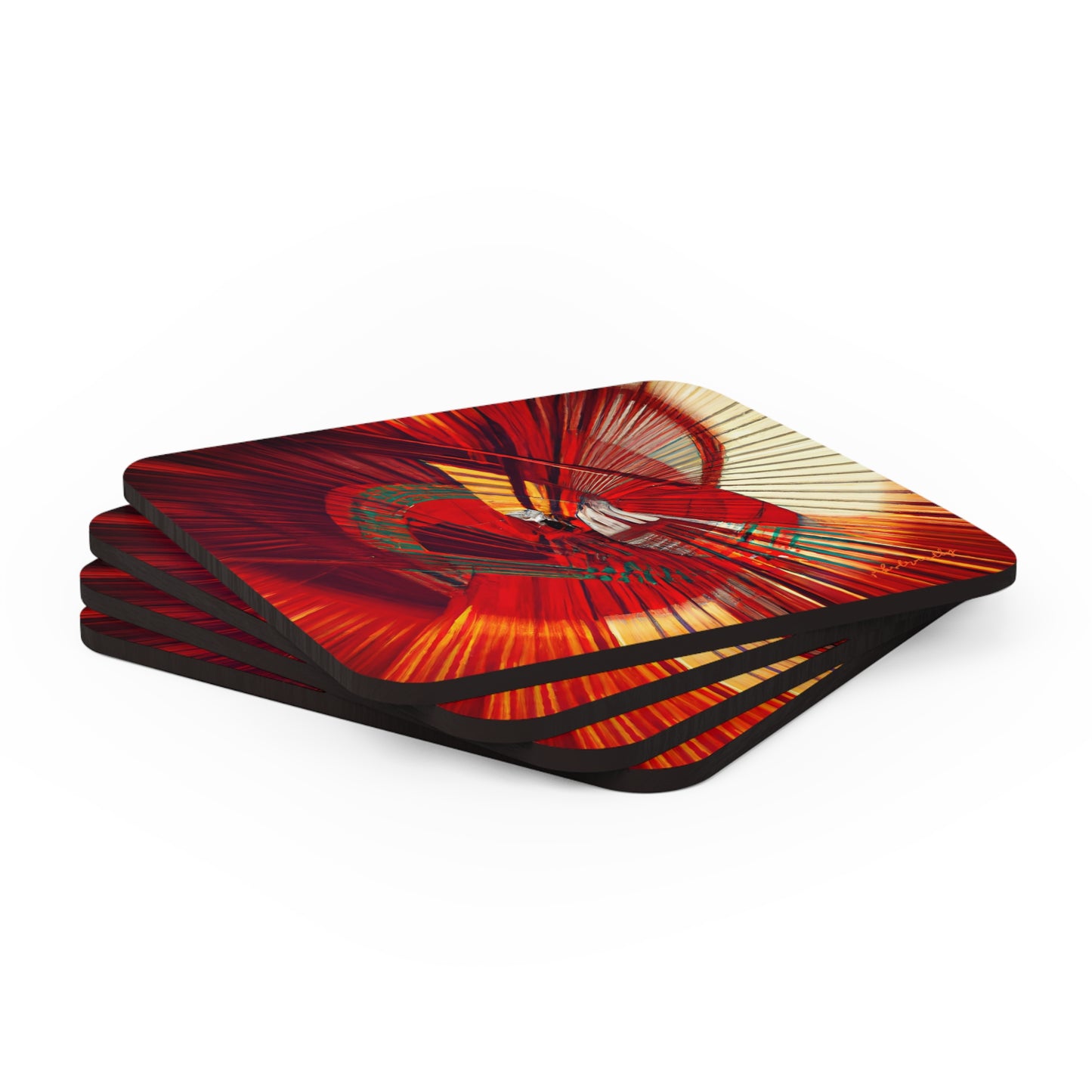 Margaret Rosenbaum - Spring Force, Abstractly - Corkwood Coaster Set of 4