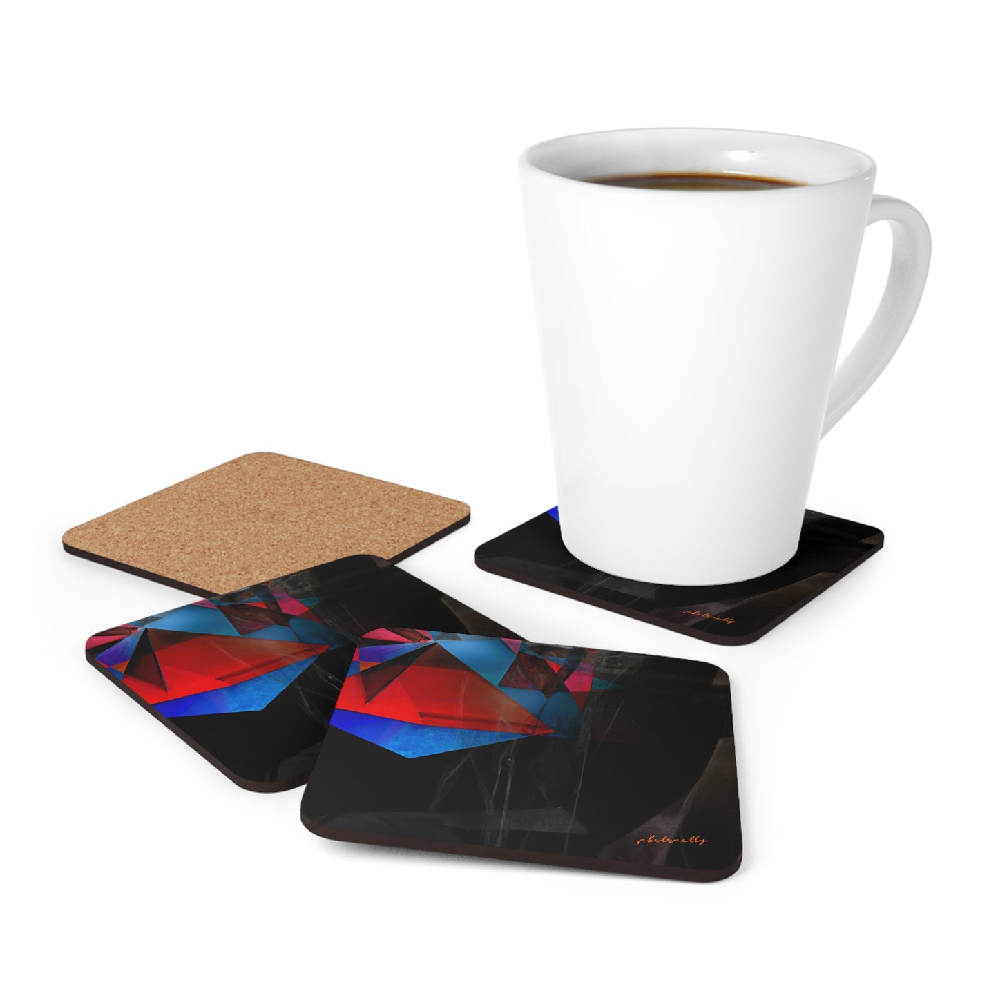 Gladys Stone - Friction Force, Abstractly - Corkwood Coaster Set of 4