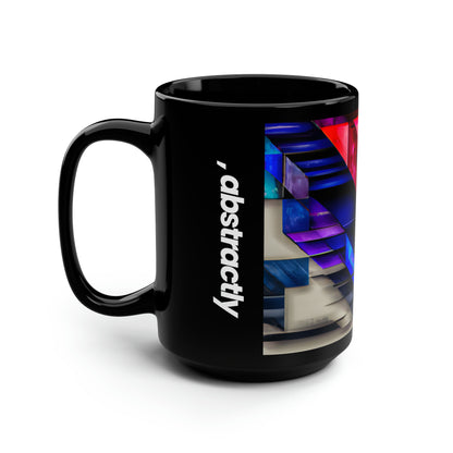 Ruth Rosenfield - Applied Force, Abstractly - Black Ceramic Mug 15oz