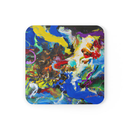 Xenospheric Blue - Chemistry, Abstractly - Corkwood Coaster Set of 4