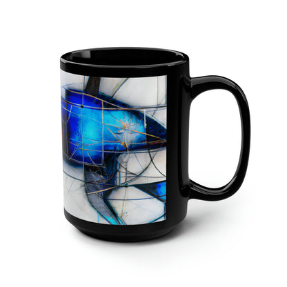 Frederick Hansen - Strong Force, Abstractly - Black Ceramic Mug 15oz