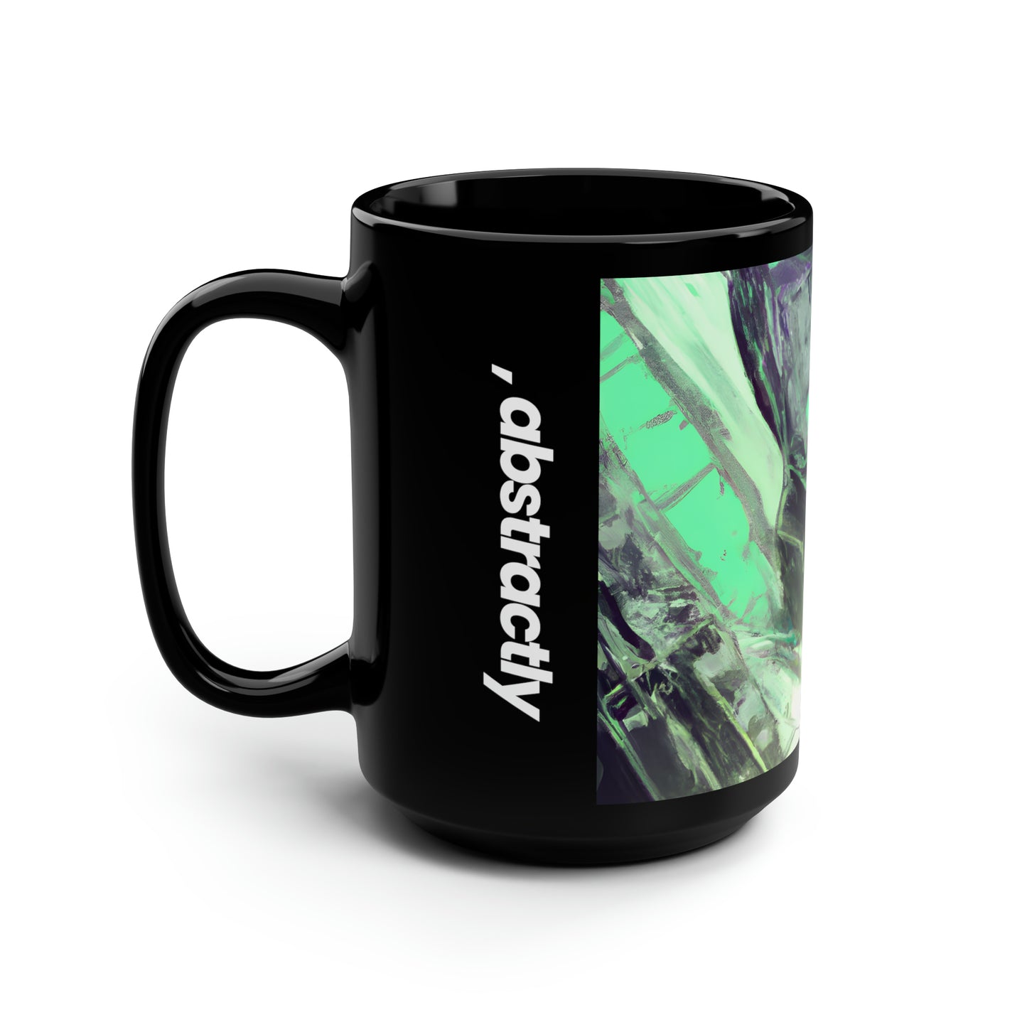 CrestPeak Solutions - Dividends, Abstractly - Black Ceramic Mug 15oz