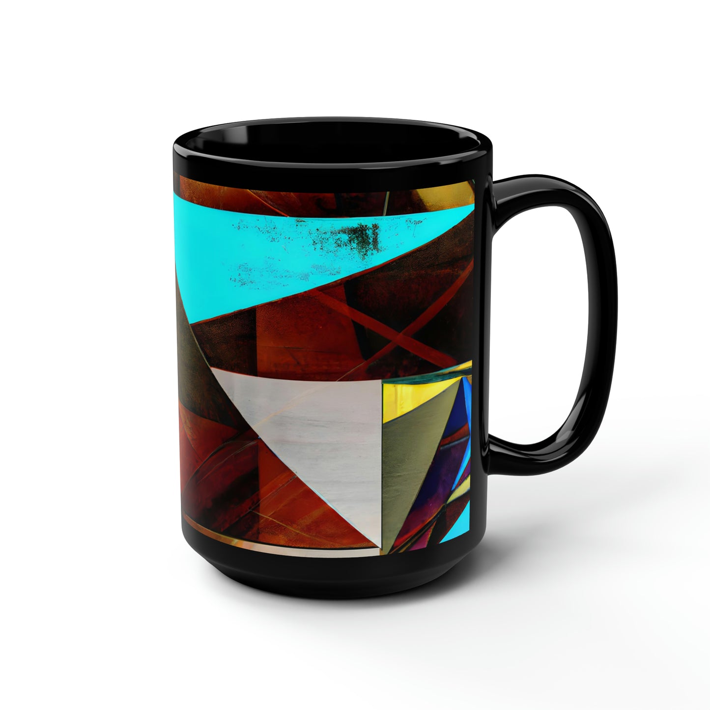 Julian Firth - Friction Force, Abstractly - Black Ceramic Mug 15oz