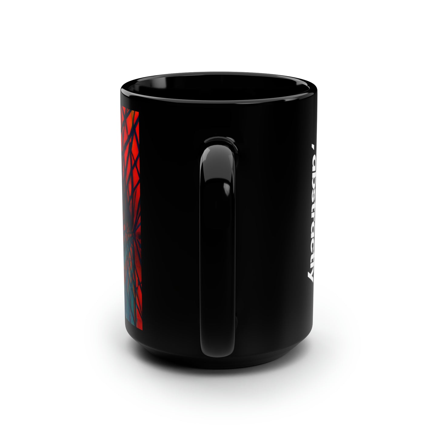 Harold Fitzsimmons - Tension Force, Abstractly - Black Ceramic Mug 15oz