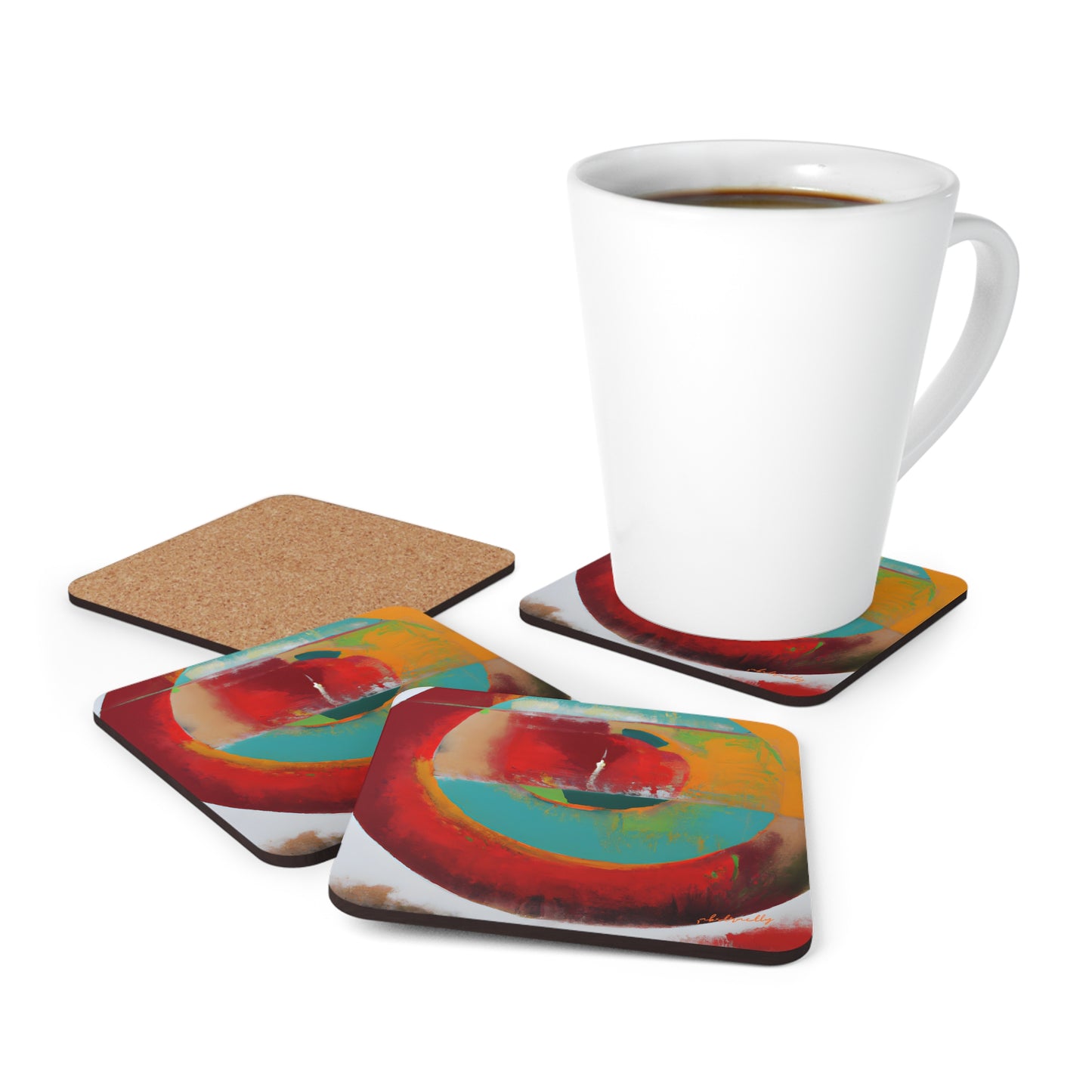 Solarium Angularite - Argon, Abstractly - Corkwood Coaster Set of 4