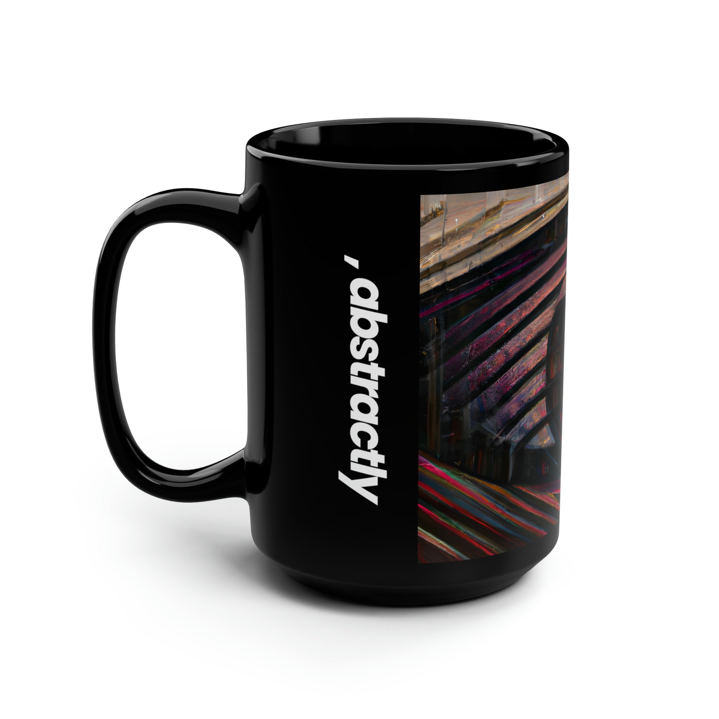 George Strickland - Gravity Force, Abstractly - Black Ceramic Mug 15oz