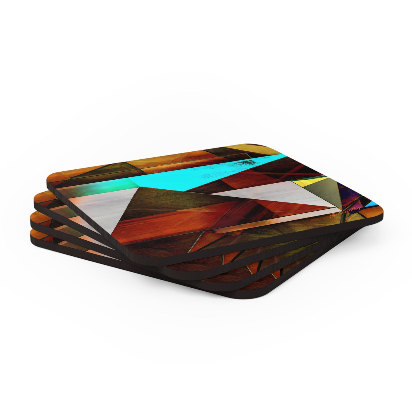 Julian Firth - Friction Force, Abstractly - Corkwood Coaster Set of 4