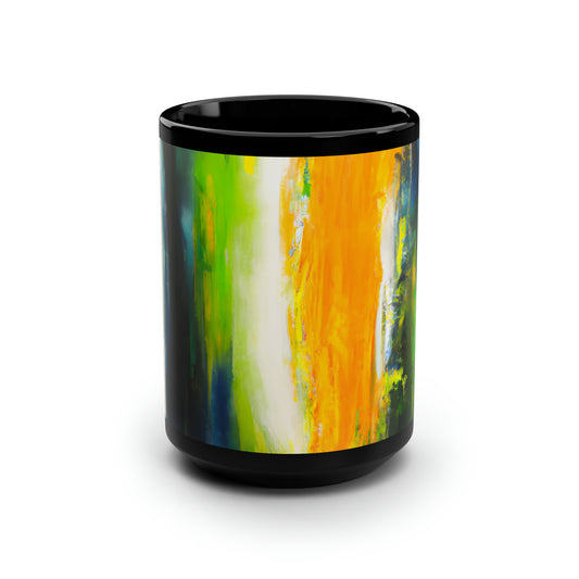 Aetherium Oxide - Fluorine, Abstractly - Black Ceramic Mug 15oz