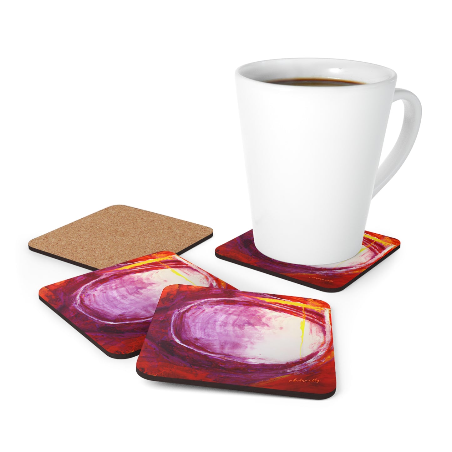 Quazarium Crystalite - Vanadium, Abstractly - Corkwood Coaster Set of 4