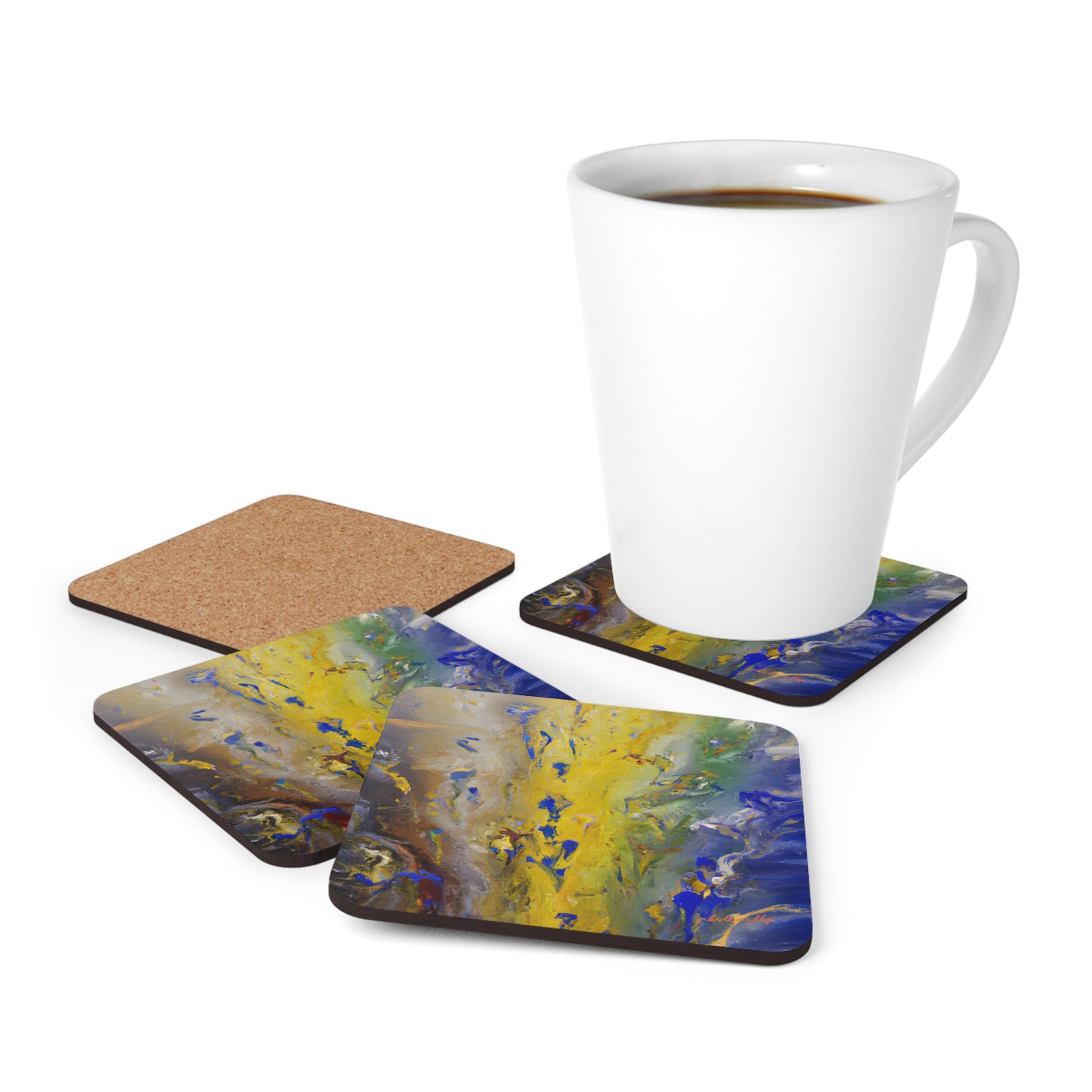 Lavoisier's Luminance - Chemistry, Abstractly - Corkwood Coaster Set of 4