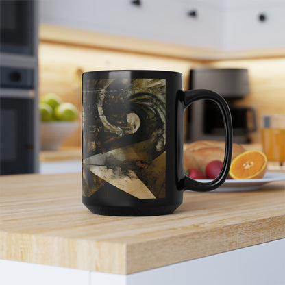 Amelia Barrington - Applied Force, Abstractly - Black Ceramic Mug 15oz