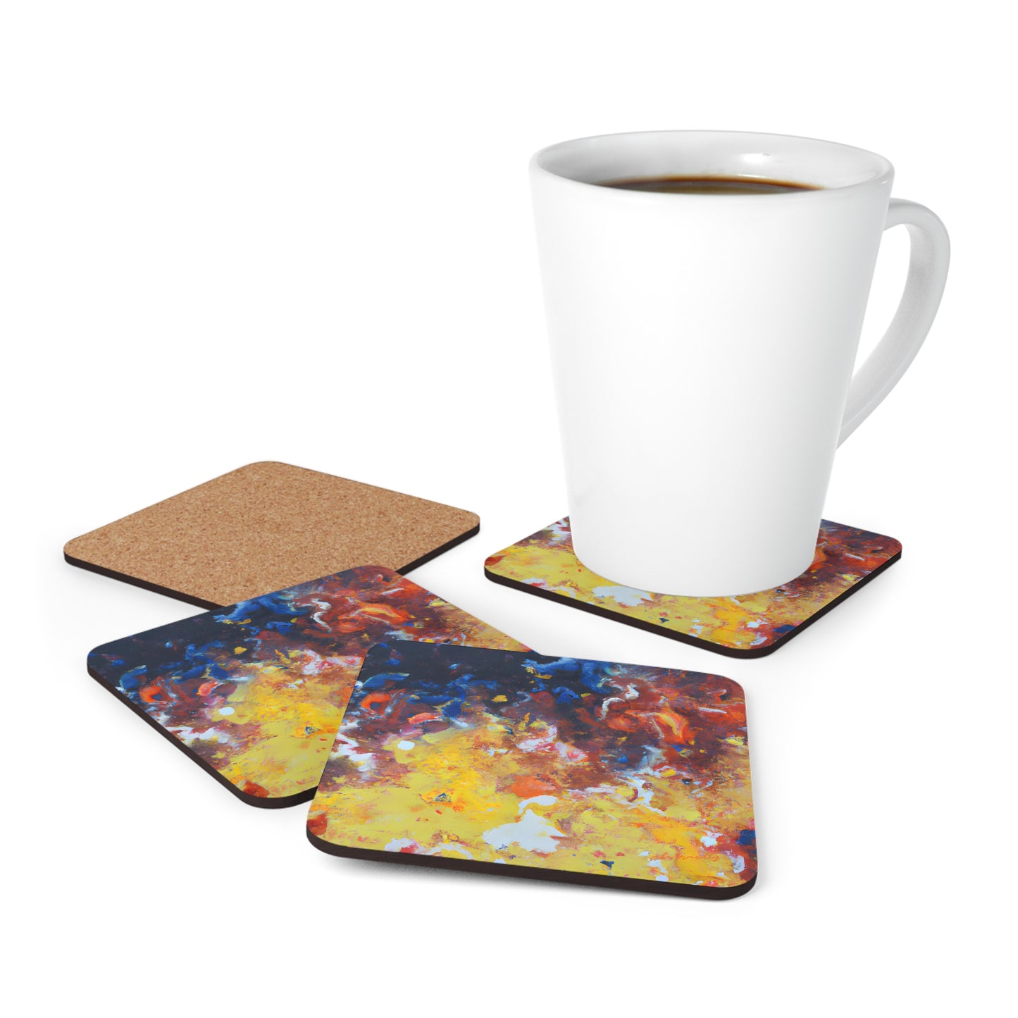 Neumannium Hexanate - Chemistry, Abstractly - Corkwood Coaster Set of 4