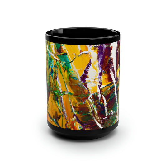 Starlight Fusionium - Calcium, Abstractly - Black Ceramic Mug 15oz