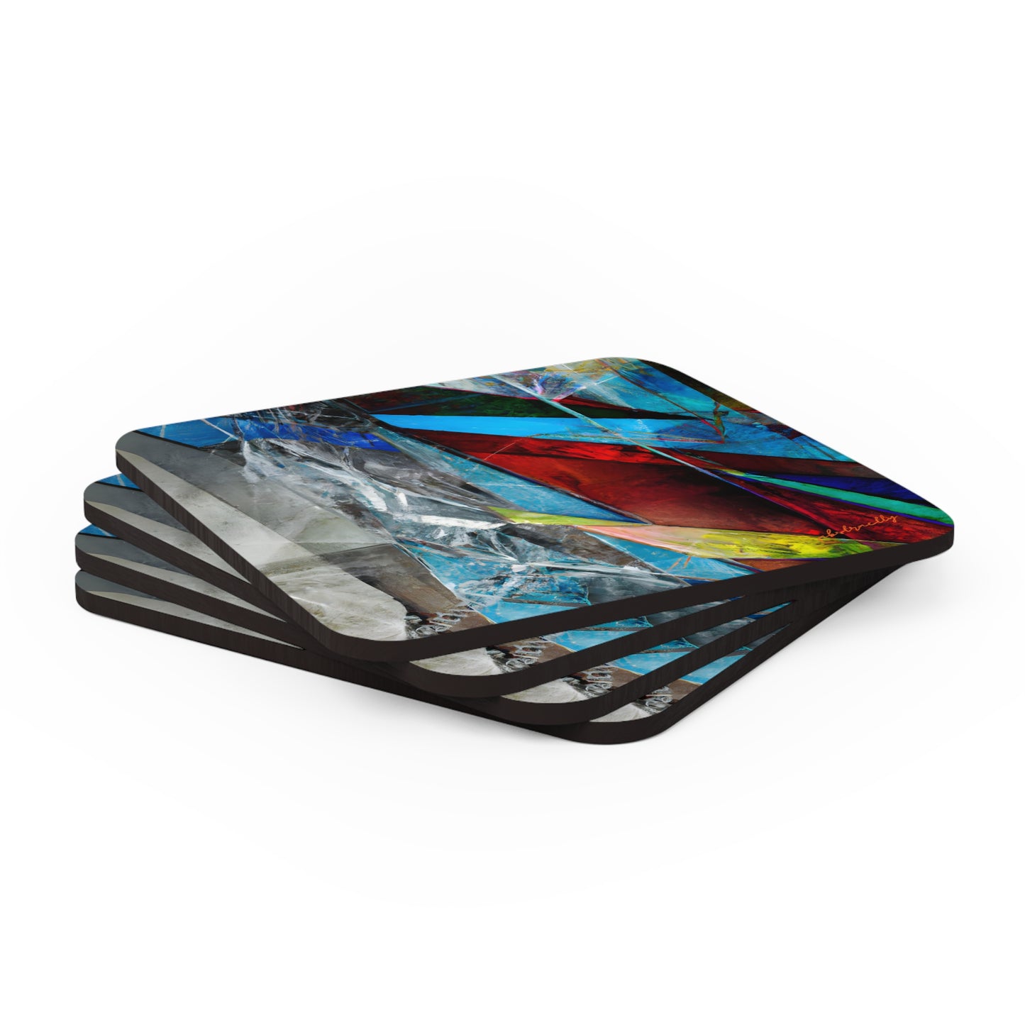 Miles Caldwell - Friction Force, Abstractly - Corkwood Coaster Set of 4