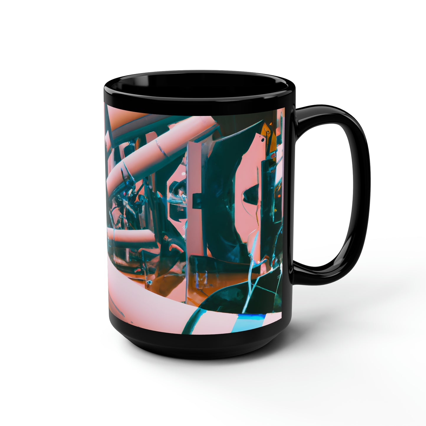 Vertex Audits - Accrual, Abstractly - Black Ceramic Mug 15oz