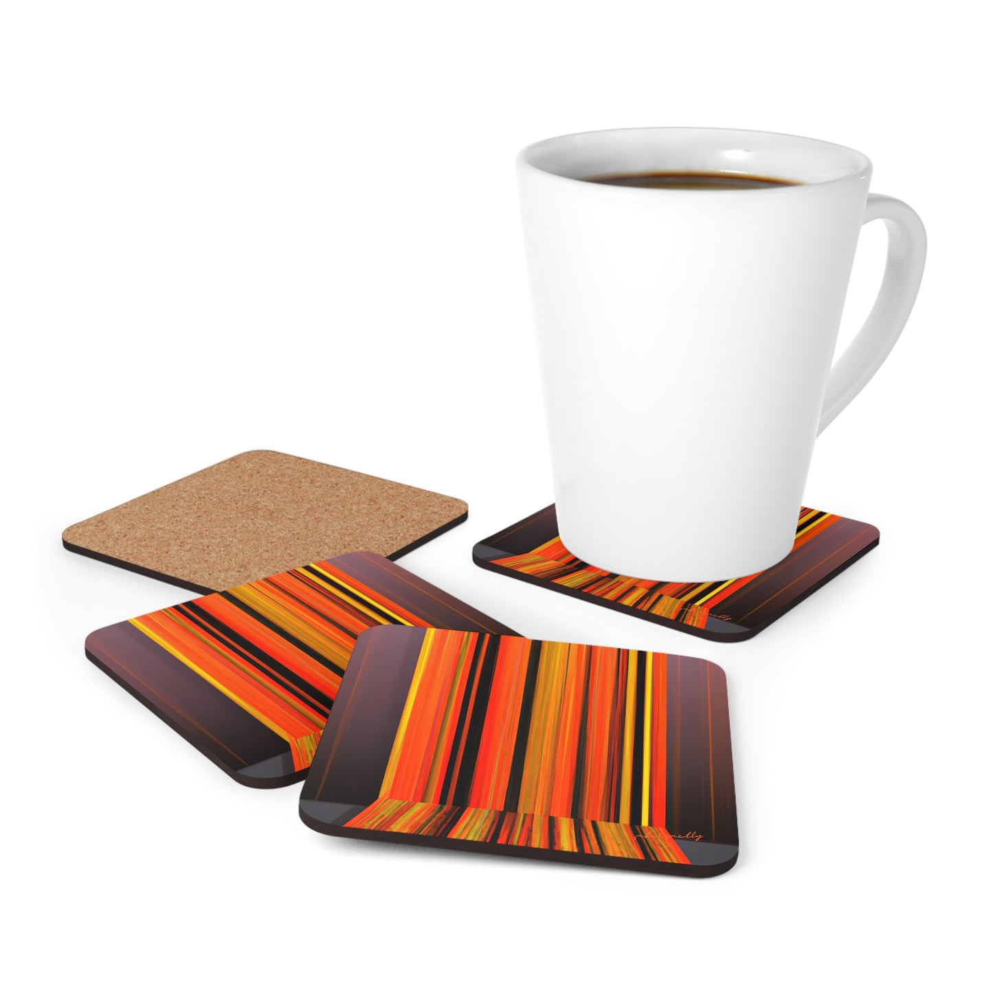 Leonor Fuentes - Normal Force, Abstractly - Corkwood Coaster Set of 4