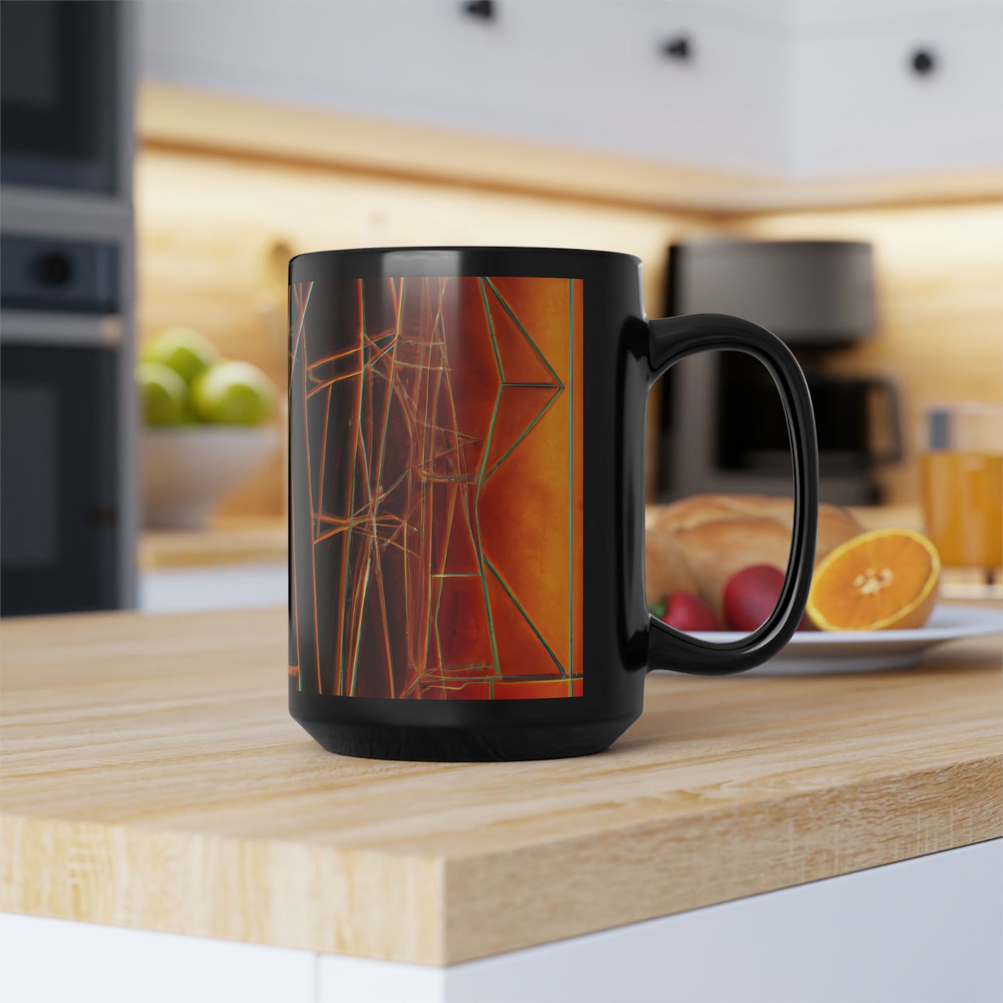 Alec Richardson - Tension Force, Abstractly - Black Ceramic Mug 15oz