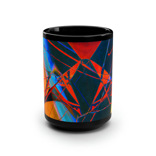 Victoria Bennet - Magnetic Force, Abstractly - Black Ceramic Mug 15oz