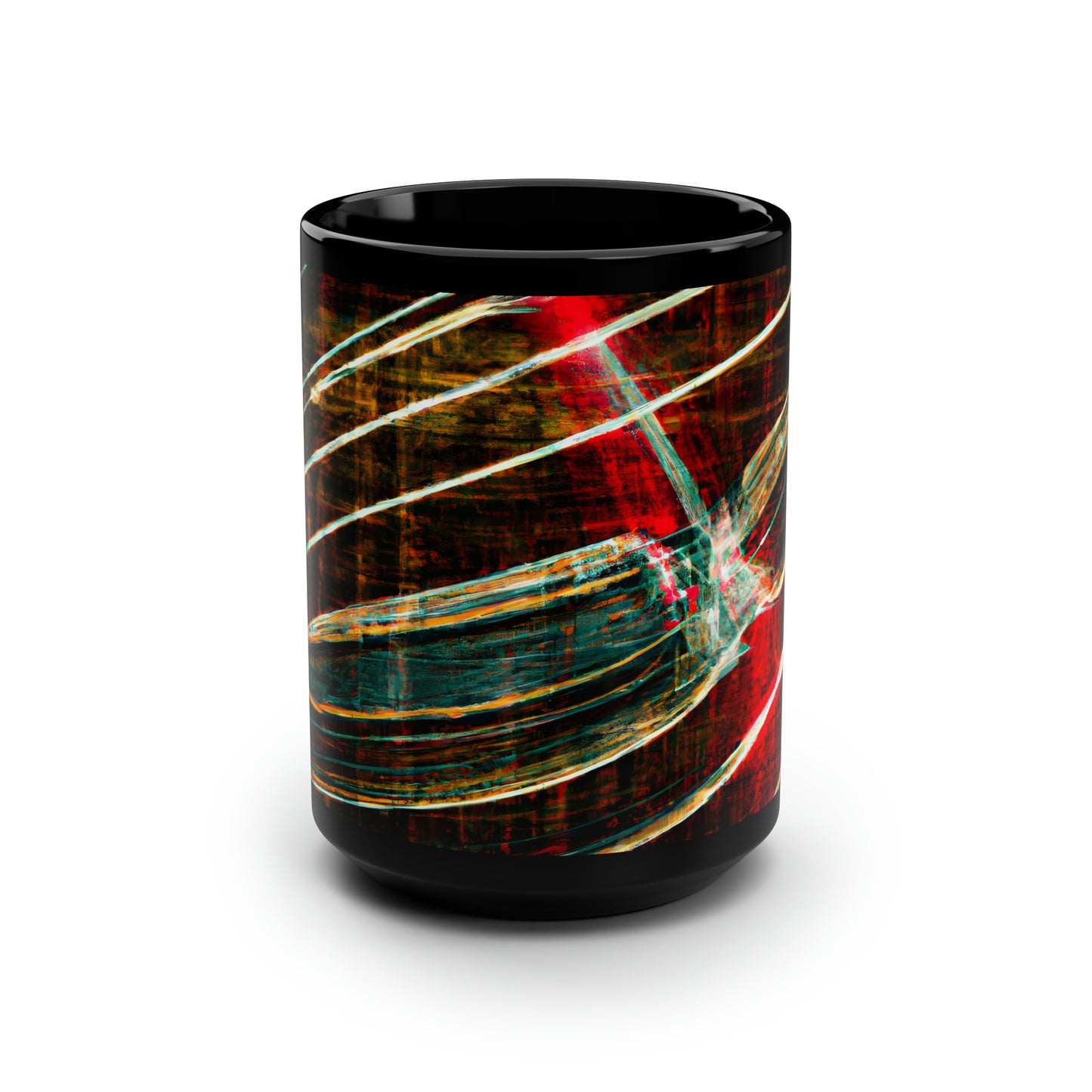 Joyce Lancaster - Electromagnetic Force, Abstractly - Black Ceramic Mug 15oz