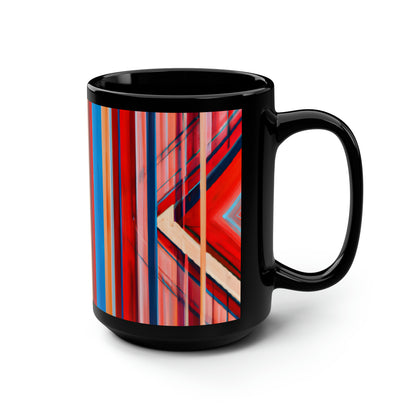 Irene Strauss - Electric Force, Abstractly - Black Ceramic Mug 15oz