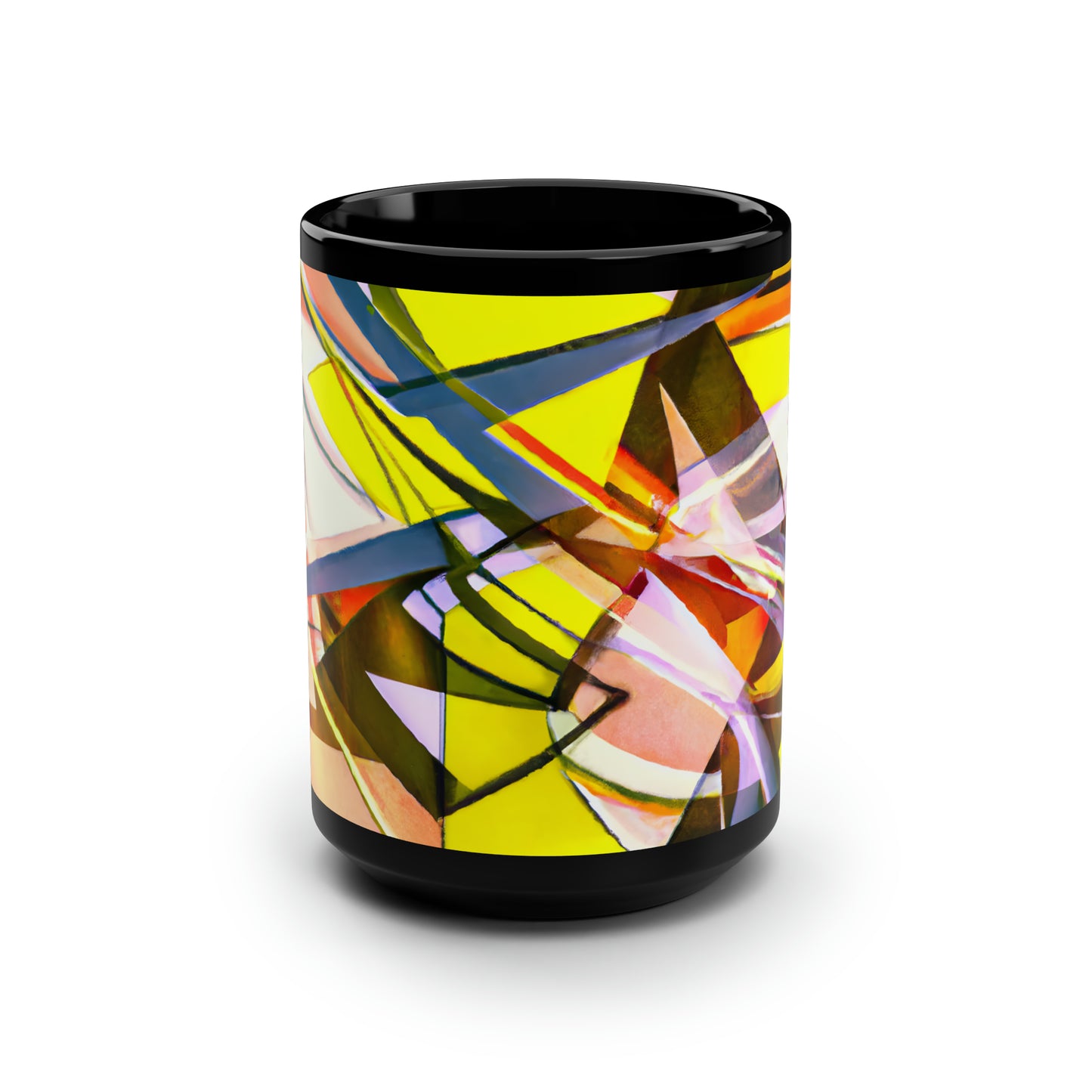 Russell Sternberg - Electromagnetic Force, Abstractly - Black Ceramic Mug 15oz