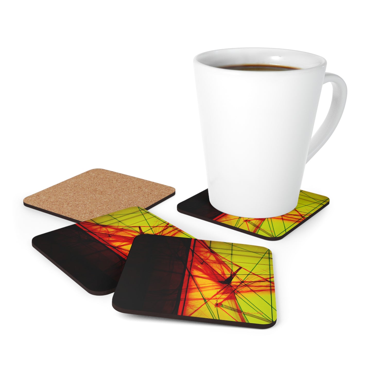 Leonard Sheffield - Magnetic Force, Abstractly - Corkwood Coaster Set of 4