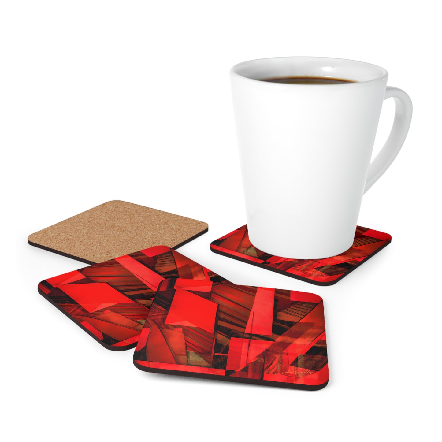 Louise Lockhart - Applied Force, Abstractly - Corkwood Coaster Set of 4