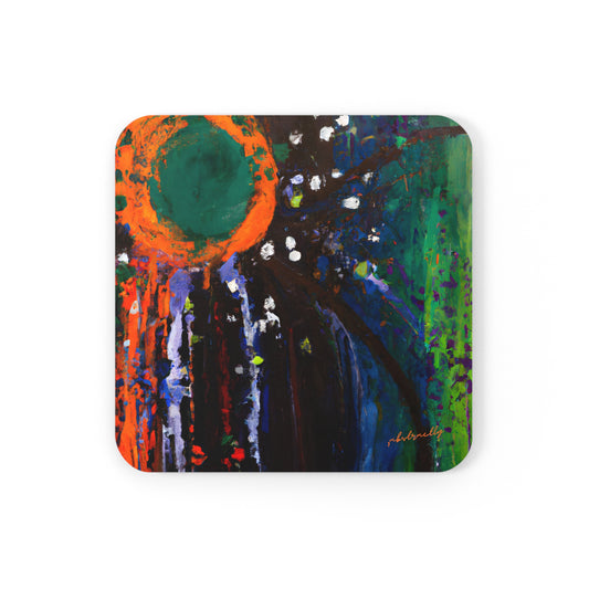 Solaris Elementum - Chlorine, Abstractly - Corkwood Coaster Set of 4