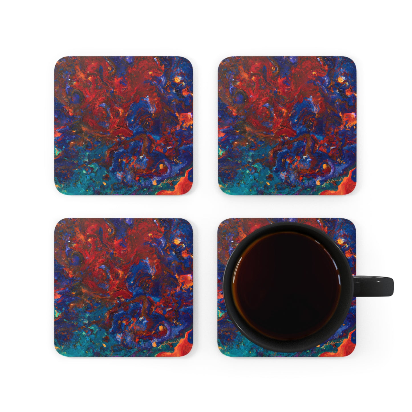 Quasarite Oxide - Chemistry, Abstractly - Corkwood Coaster Set of 4