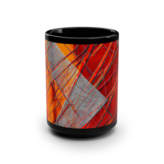 Adrienne Dufresne - Gravity Force, Abstractly - Black Ceramic Mug 15oz