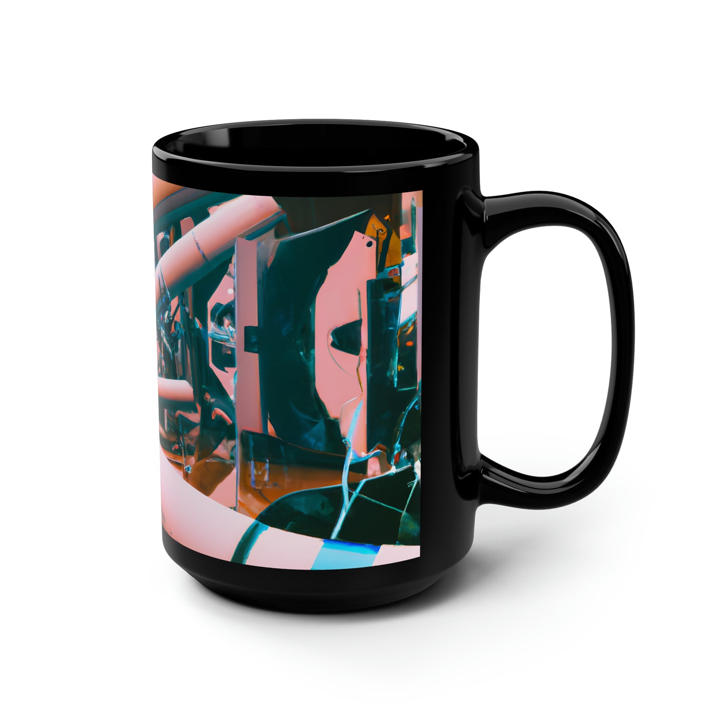 Vertex Audits - Accrual, Abstractly - Black Ceramic Mug 15oz