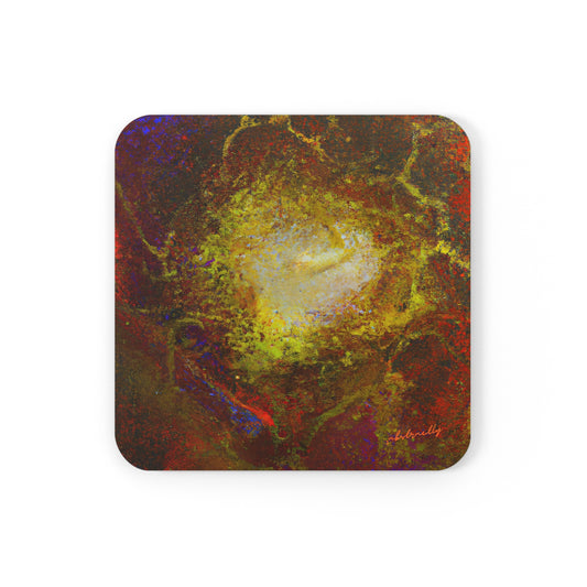 Halsteadium Hexane - Chemistry, Abstractly - Corkwood Coaster Set of 4