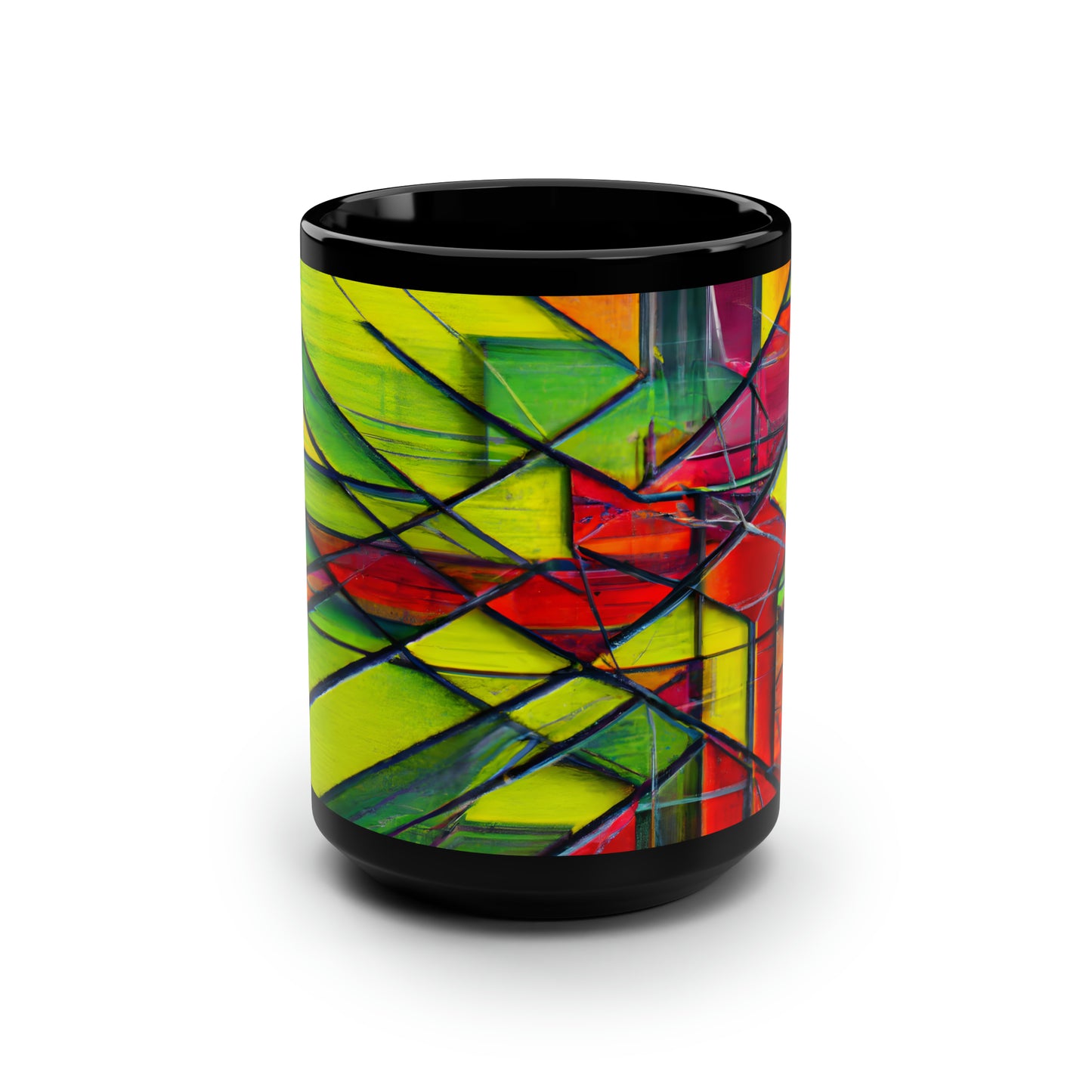 Rosalind Munroe - Electric Force, Abstractly - Black Ceramic Mug 15oz