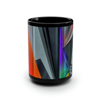 Astrid Hoffmann - Gravity Force, Abstractly - Black Ceramic Mug 15oz