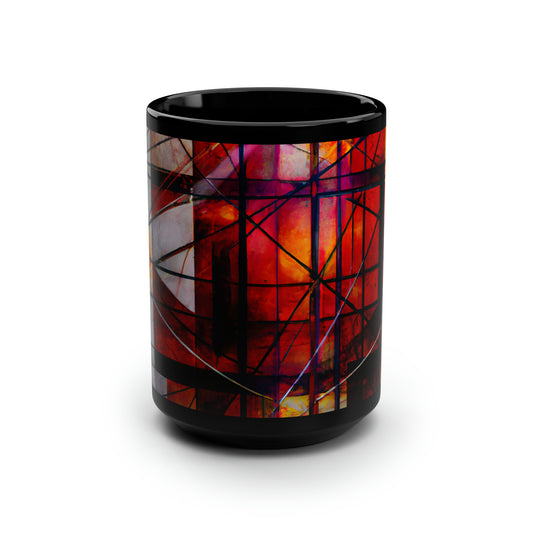 Valeria Delgado - Strong Force, Abstractly - Black Ceramic Mug 15oz