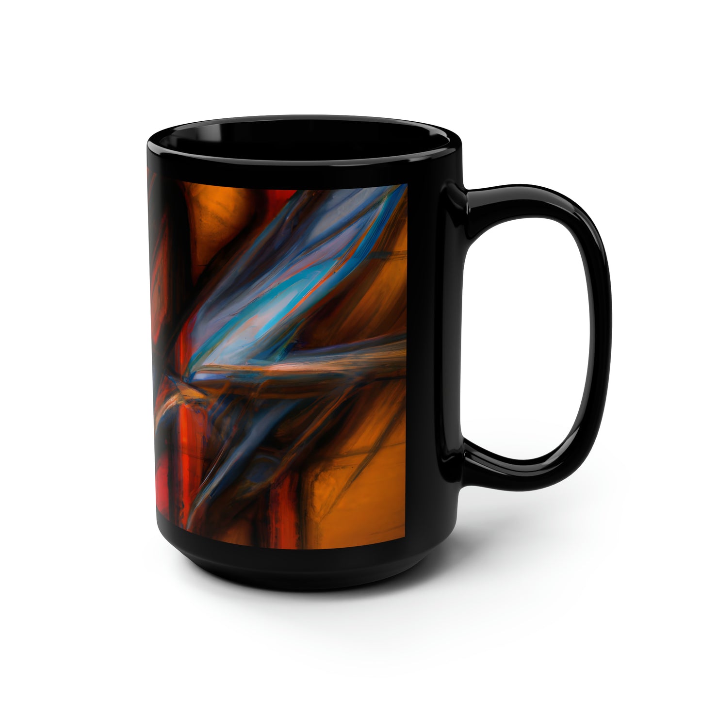 Lena Holmwood - Electromagnetic Force, Abstractly - Black Ceramic Mug 15oz