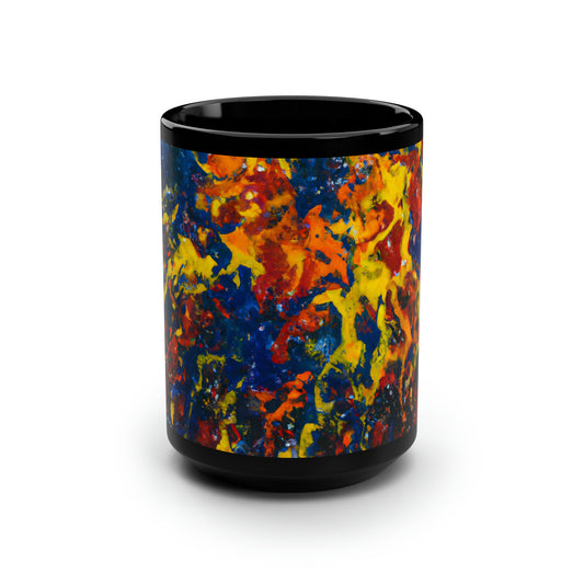 Quasar Netronium - Chemistry, Abstractly - Black Ceramic Mug 15oz