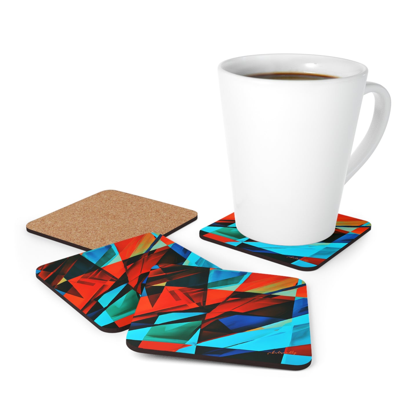 Helen Brandt - Electric Force, Abstractly - Corkwood Coaster Set of 4