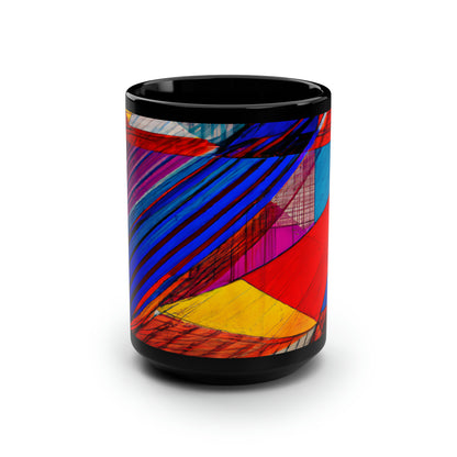 Beverly Weissman - Strong Force, Abstractly - Black Ceramic Mug 15oz