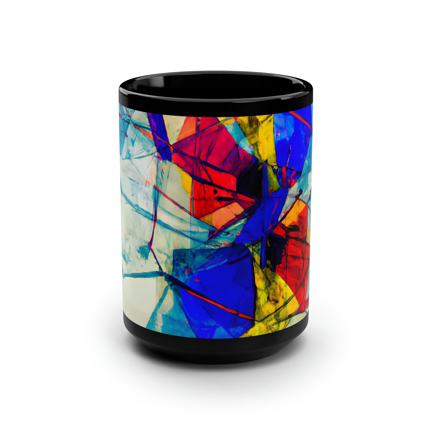 Geraldine Hallsworth - Tension Force, Abstractly - Black Ceramic Mug 15oz